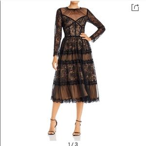 tadashi shoji lace midi dress